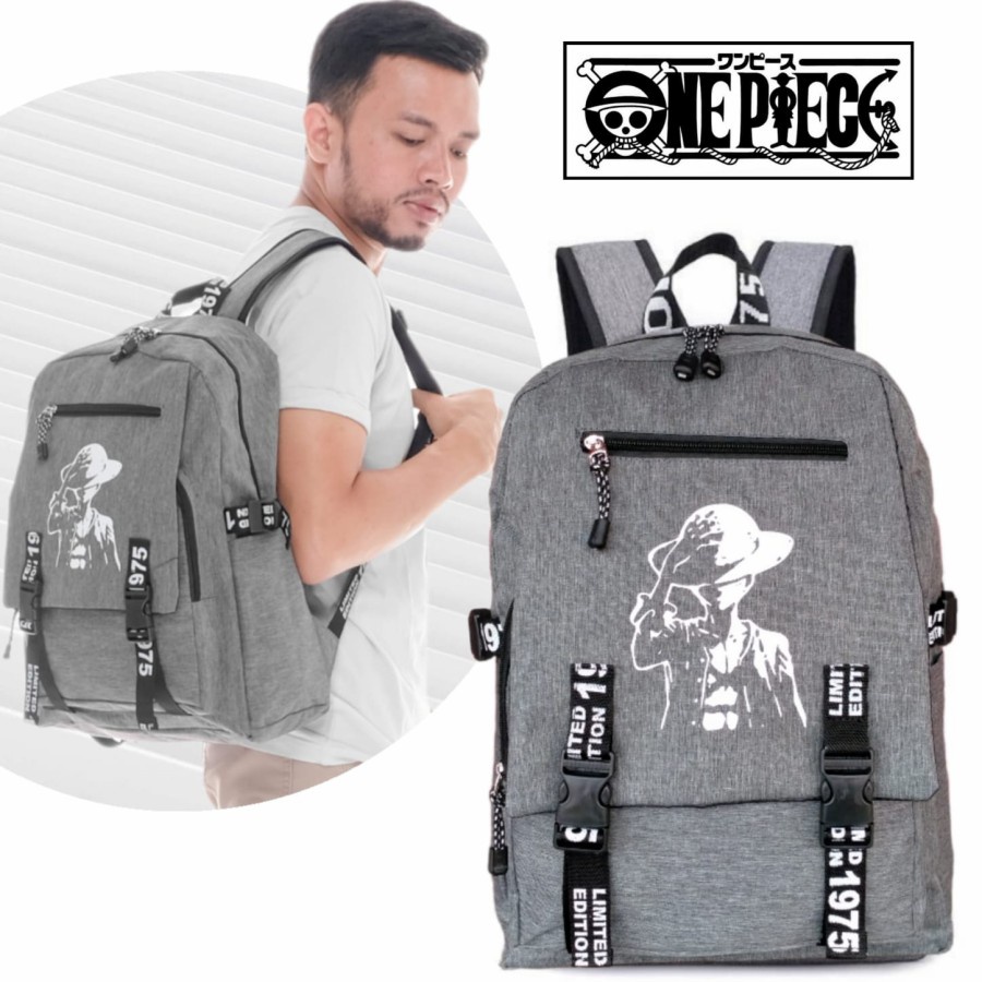 Rayhana - Tas One Piece Ransel Sekolah Anak Gambar Anime One Piece Lutfy Mugiwara Tas Viral