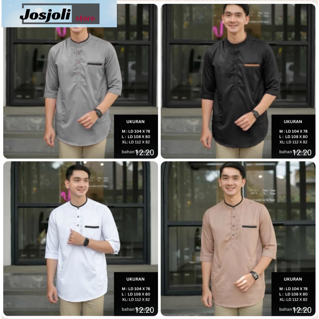 JOSJOLI_STORE/Kemeja Koko Ardan/Fashion Pria Dewasa Lengan 7/8/M L XL