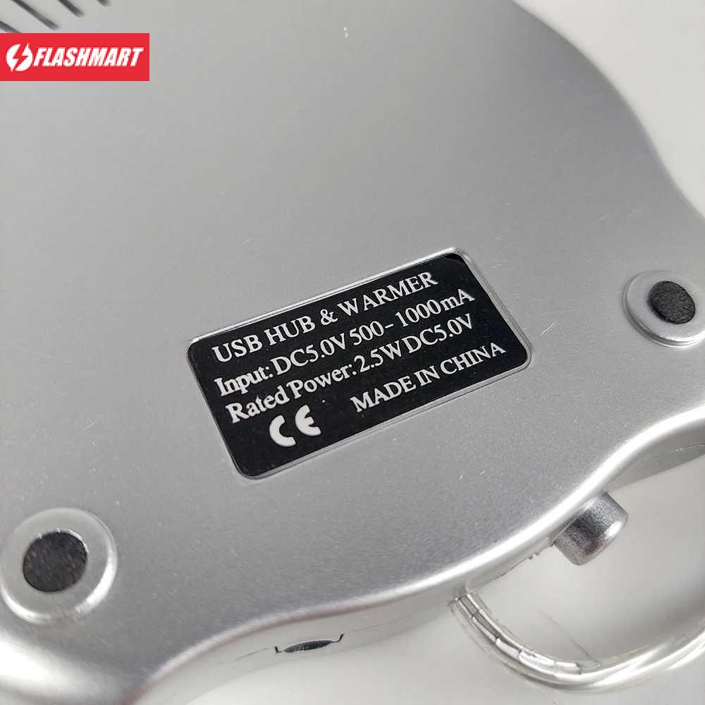 Flashmart USB 2.0 Coffee Cup Warmer Pad with 4 USB Ports Hub