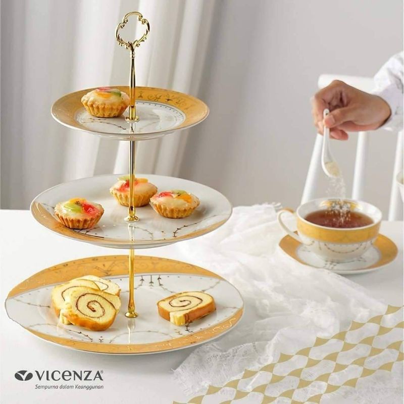 Vicenza Third Plate - Piring Susun P25 Motif Padi BATAM