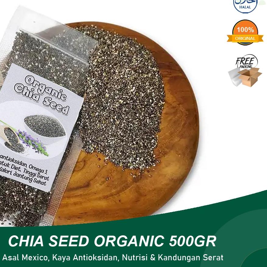 

♜ Black Chia Seed Organic 500gr dari Mexico Kaya Omega 3, Antioksidan, Lebih Kaya Dari Almond Salmon ♝