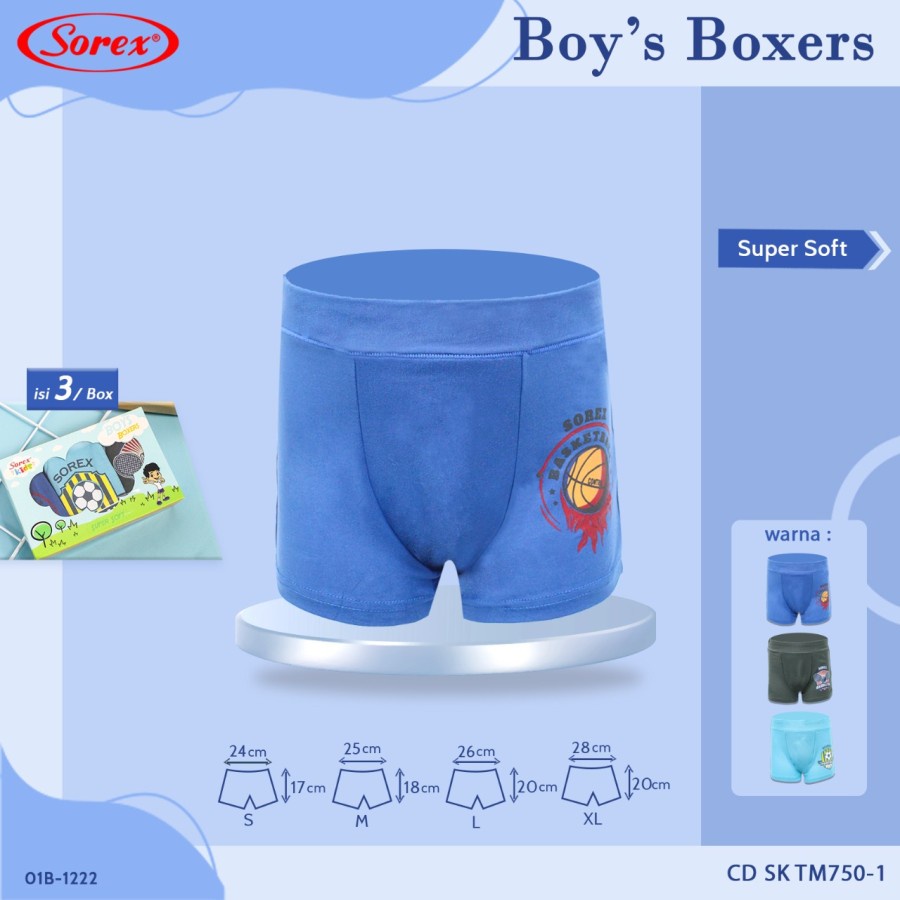 cd celana dalam segitiga boxer anak laki laki sorex kids boy gm 652 604 752 702 704 705