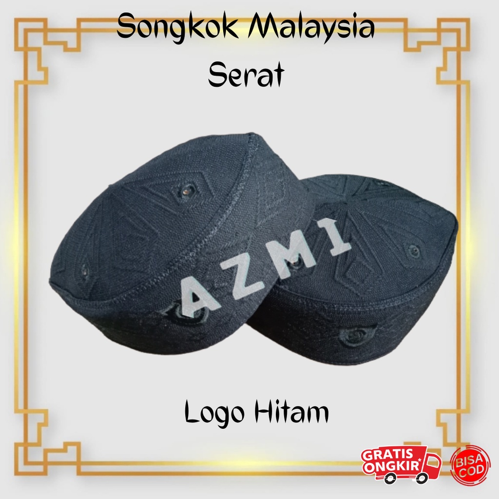 (ALL 3)Peci Kopiah Malaysia Motif Serat Dan Polos Hitam  / Kopiah Malaysia / Peci Malaysia Motif