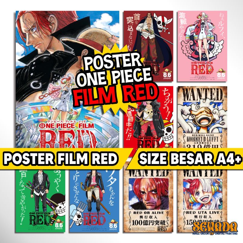 [MINIMAL 8PCS] Poster One Piece FILM RED SIZE A4+ Poster Bounty One Piece