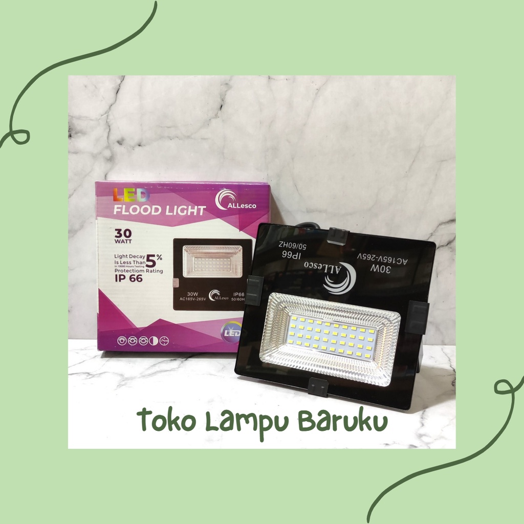 Lampu Sorot Flood Light LED Murah Allesco 30Watt, 50Watt Kuning