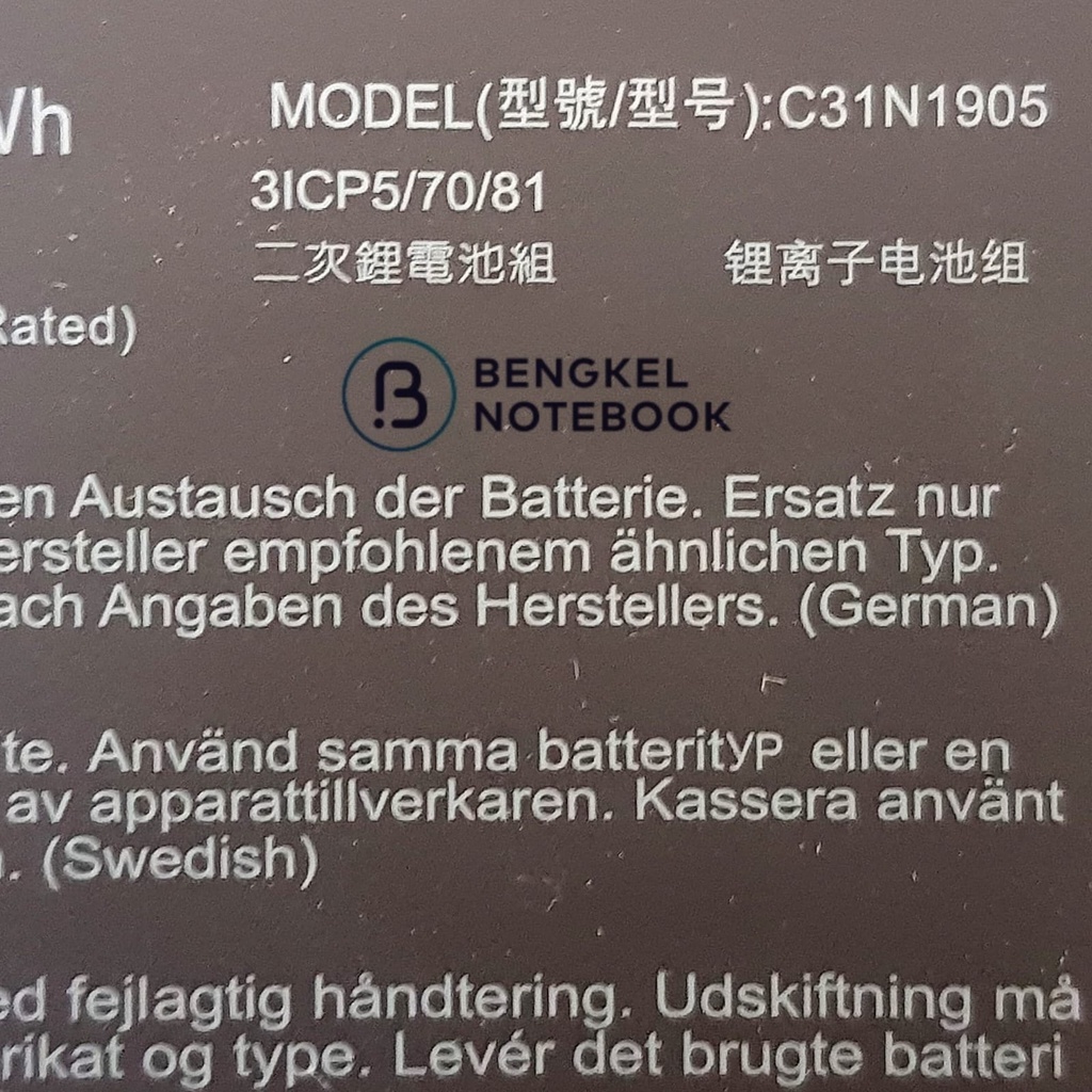 Baterai Asus Vivobook S13 S333JA S14 M433 S433 S433FL S15 S533 S533EQ K533F S433FL S521FA S533FL V533F C31N1905