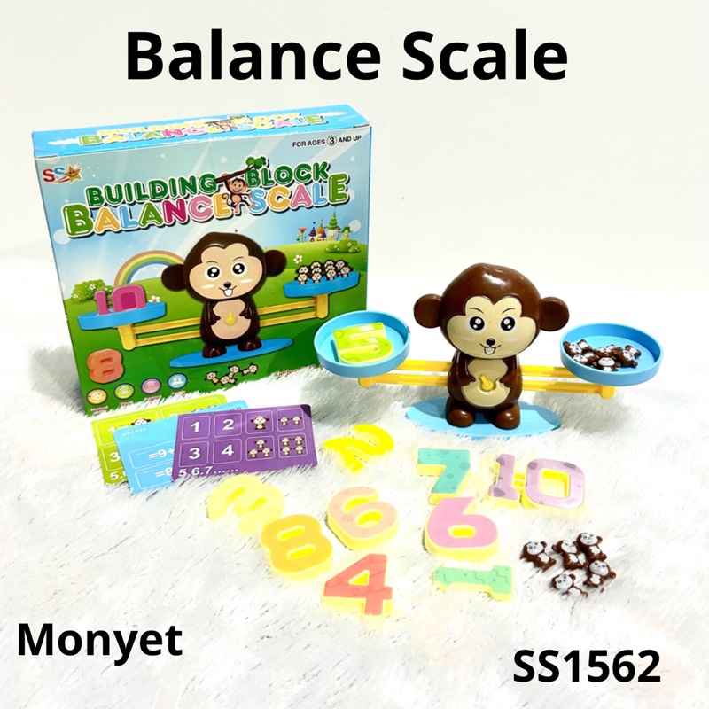 [SS1562] Mainan Edukasi Matematika Balance Scale Timbangan Monkey Belajar Berhitung Angka