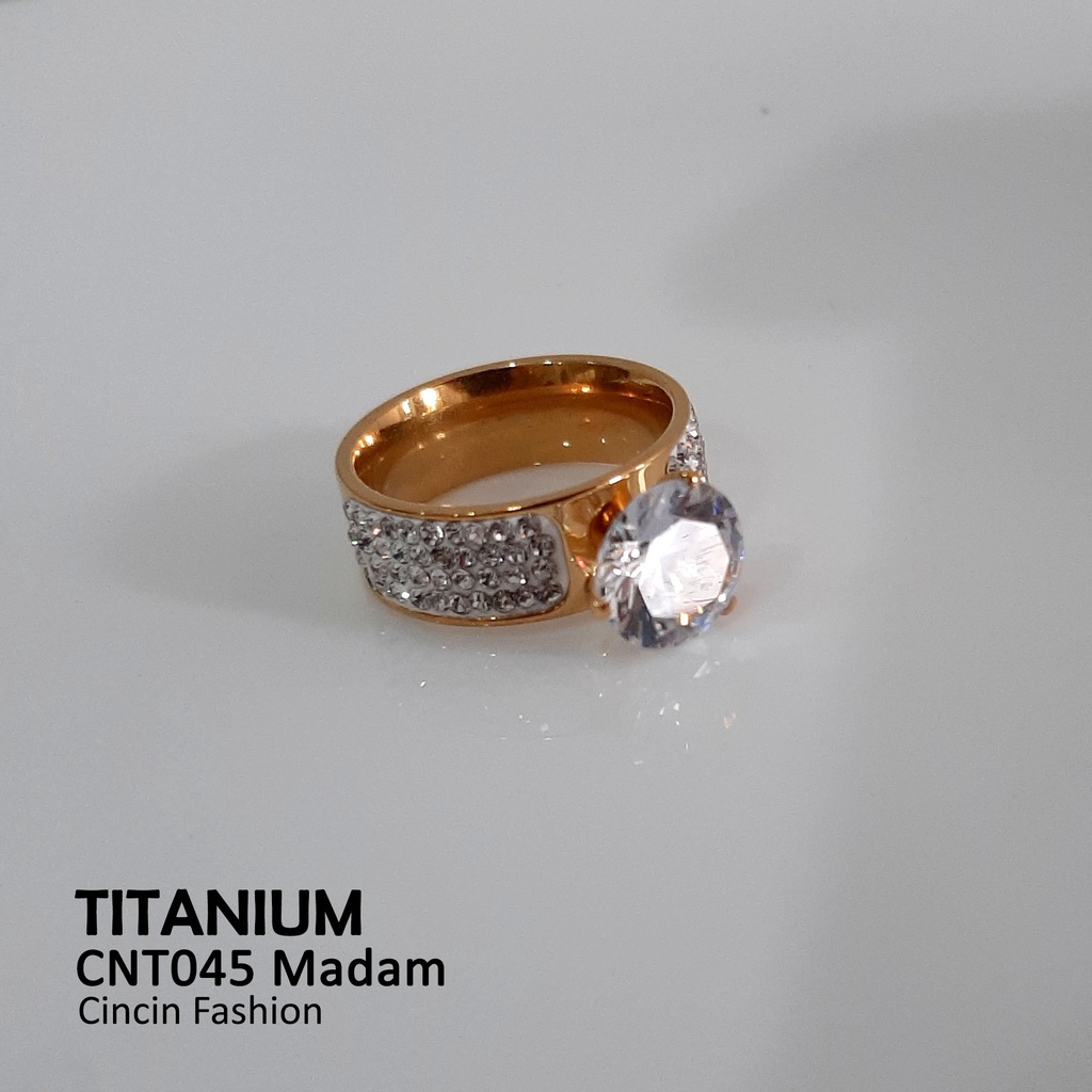 Cincin Keren Unik Titanium Solitaire Perhiasan Fashion Import Mewah Anti Karat cnt045