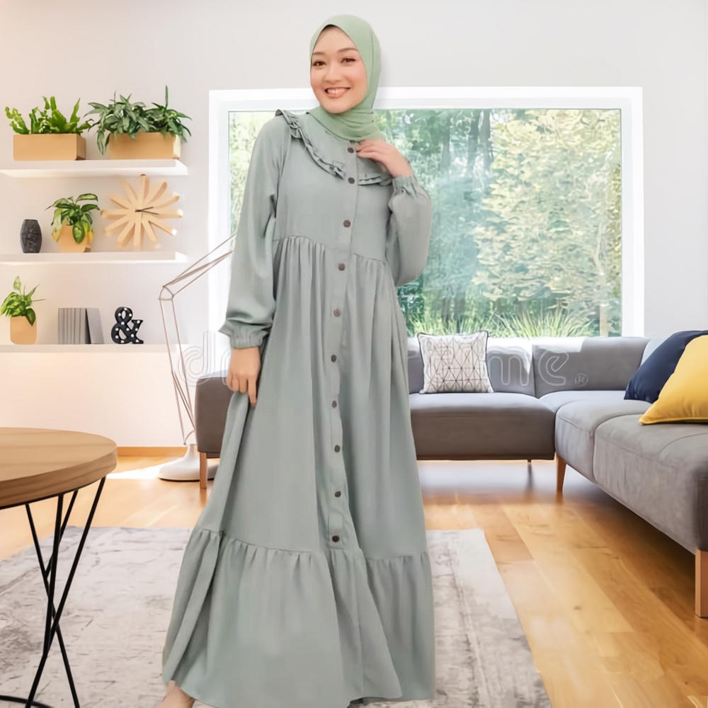 DRESS GAMIS SHAKILA CRINCLE AIRFLOE / GAMIS ANTI KUSUT / GAMIS WANITA