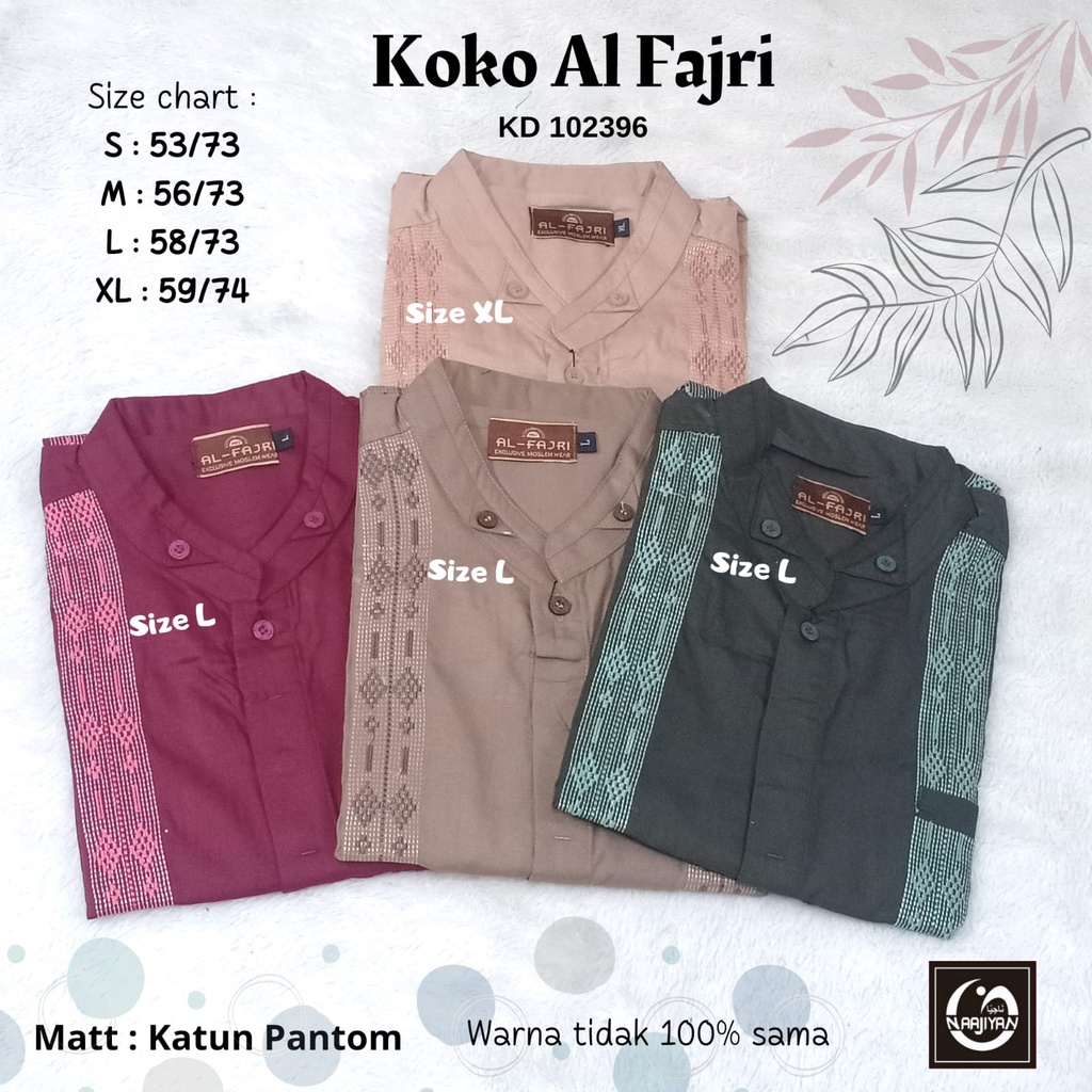 KOKO AL FAJRI KD 102396 KOKO DEWASA BORDIR KOKO IKHWAN LENGAN PENDEK BAJU PRIA