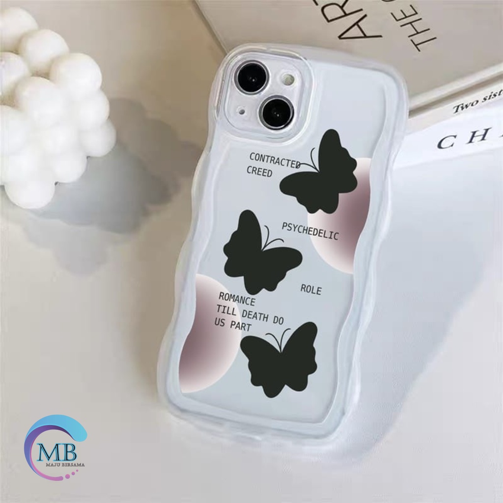 SS144 SOFTCASE SILIKON MOTIF KUPU KUPU HITAM FOR SAMSUNG A20 A30 A20S A21S A22 M22 A31 A32 A33 A50 A50S A30S A51 A52 A53 A73 MB4441