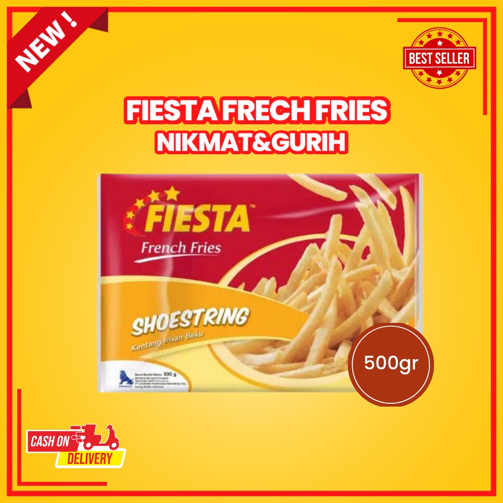 

FIesta French Friesh Shoestring 500gr Kentang Goreng Frozen Premium Best Quality Terlaris