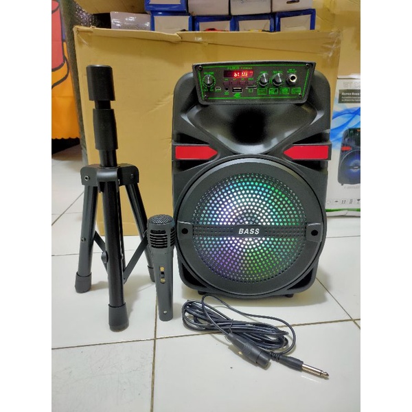 BISA COD SPEAKER BLUETOOTH KARAOKE FLECO DAPAT TRIPOD F-8805 UKURAN 8.5&quot; BONUS MIC TERLARIS DIJAMIN SESUAI GAMBAR