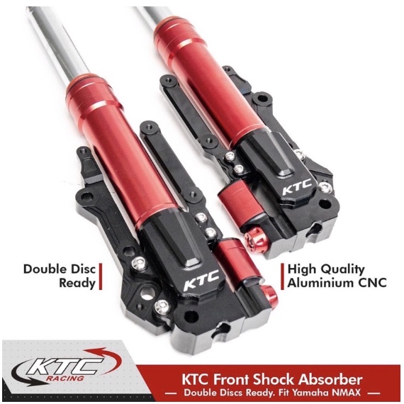 Tabung Shock Depan Plus Batang Double Disc Full CNC As Shock KTC Racing old new nmax