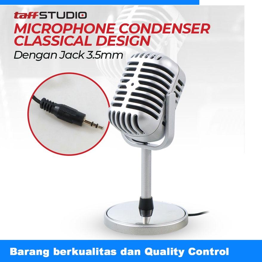 ♣ Microphone Condenser Classical Design Vintage Retro - Mikrofon Kondenser Karaoke - TaffSTUDIO C01U