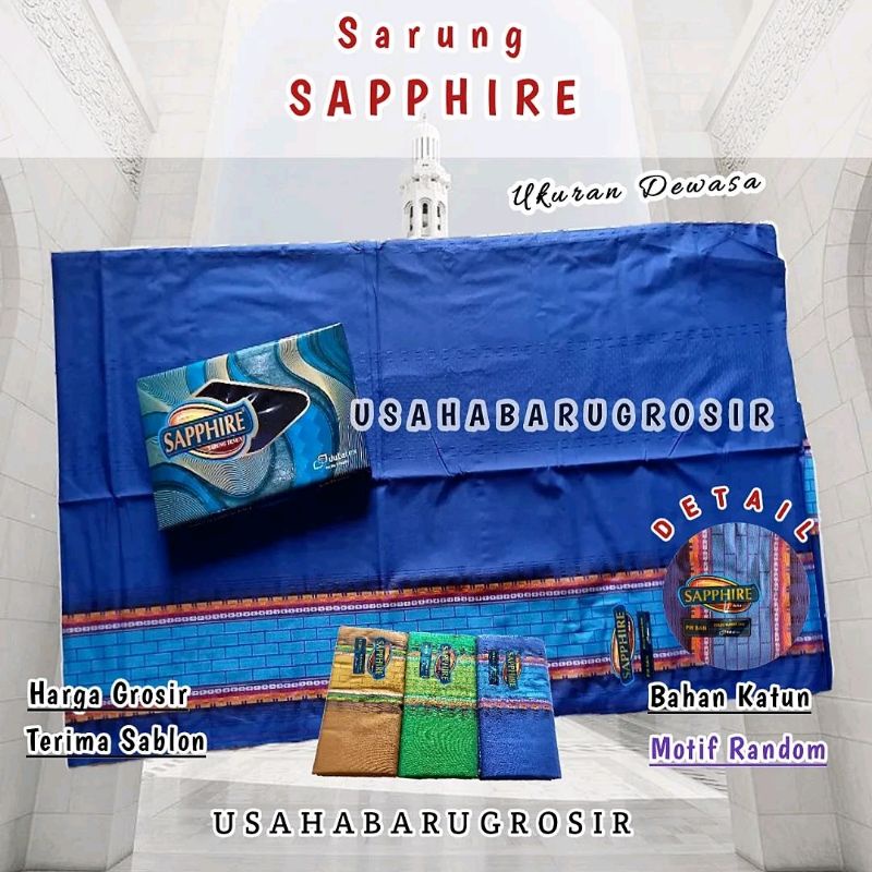 Sarung Sapphire Bahan Adem Katun ukuran Dewasa