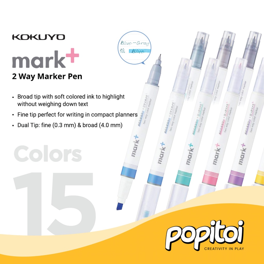 

KOKUYO Mark+ TWO WAY Highlighter Marker Pen