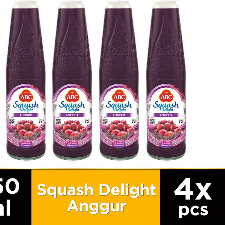 

☺ ABC Sirup Squash Delight Anggur 450 ml - Multi Pack 4 pcs ℮