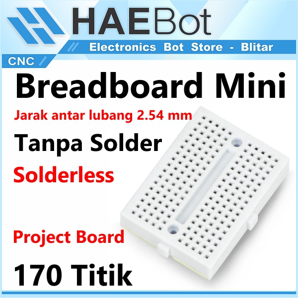 [HAEBOT] Breadboard Mini 170 Point Lubang Project Photo Board Solderless Komponen Belajar Arduino Kecil Merakit Elektronika Mudah Bread Board