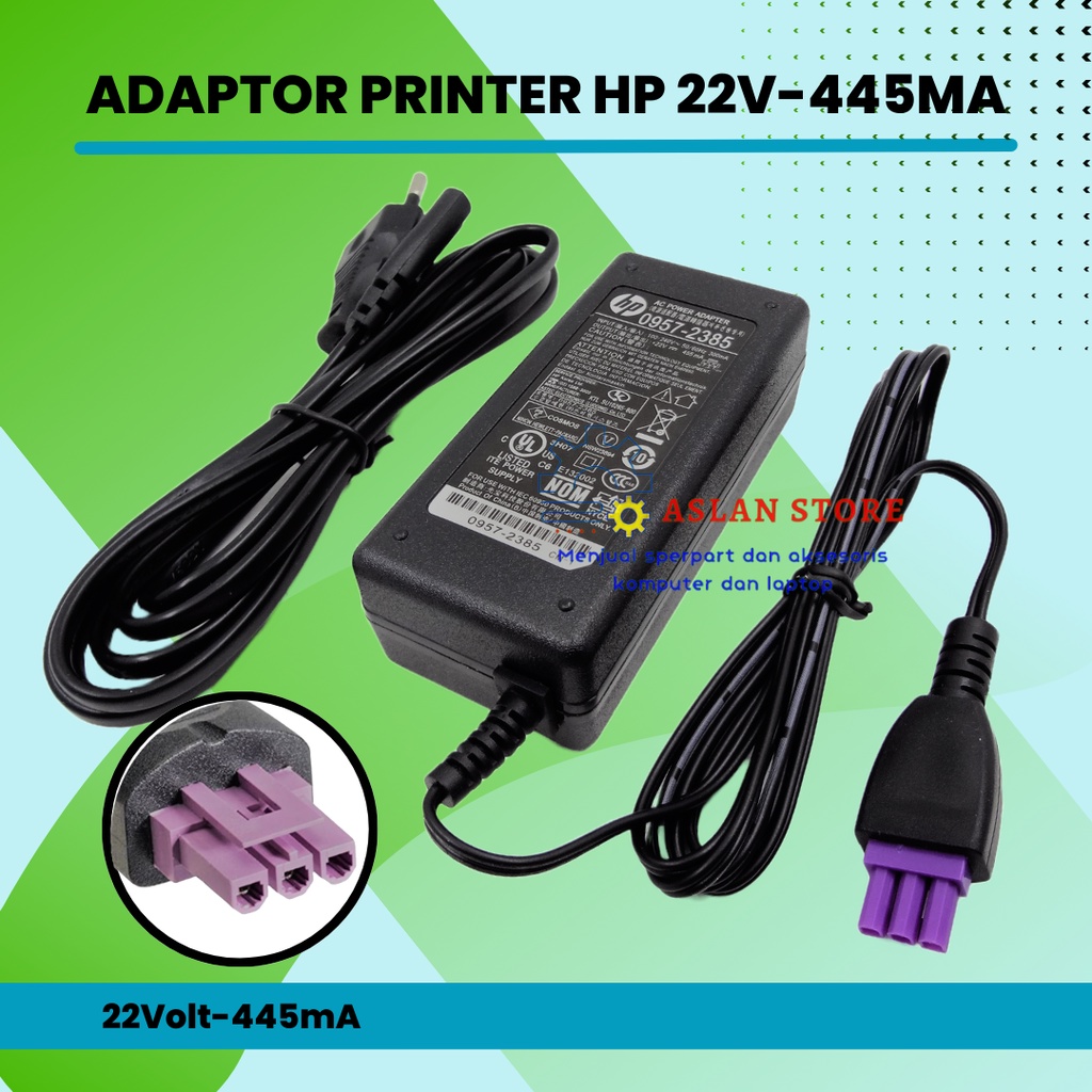 Adaptor Charger printer hp 1515 original 22v-455ma Bonus Kabel Power