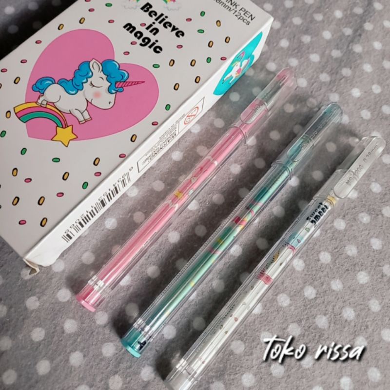 pulpen gel segitiga unicorn / triangular pen unicorn