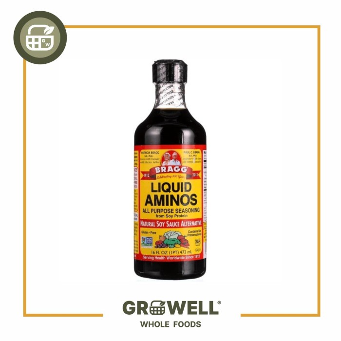 

BRAGG LIQUID AMINOS ALL PURPOSE SEASONING SOY SAUCE ALTERNATIVE 473 ML