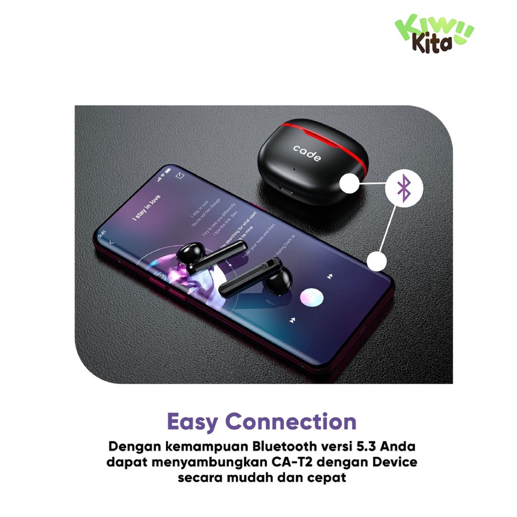 OLIKE TWS Bluetooth 5.3 Fast Charging Wireless Earphone dengan CA-T2