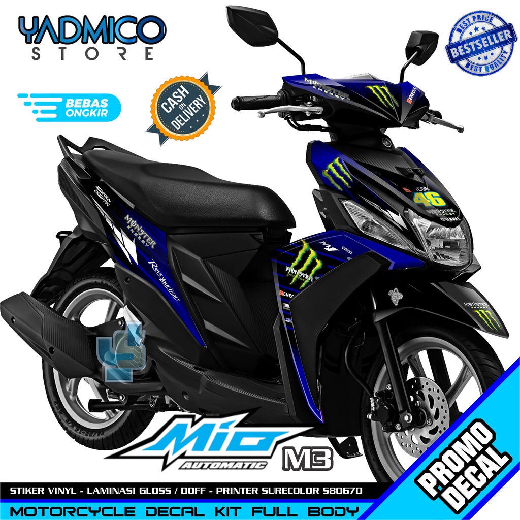 Decal Mio M3 Full Body - Stiker Motor Mio M3 Full Body - Striping Hologram Mio M3 Full Body - Stripi