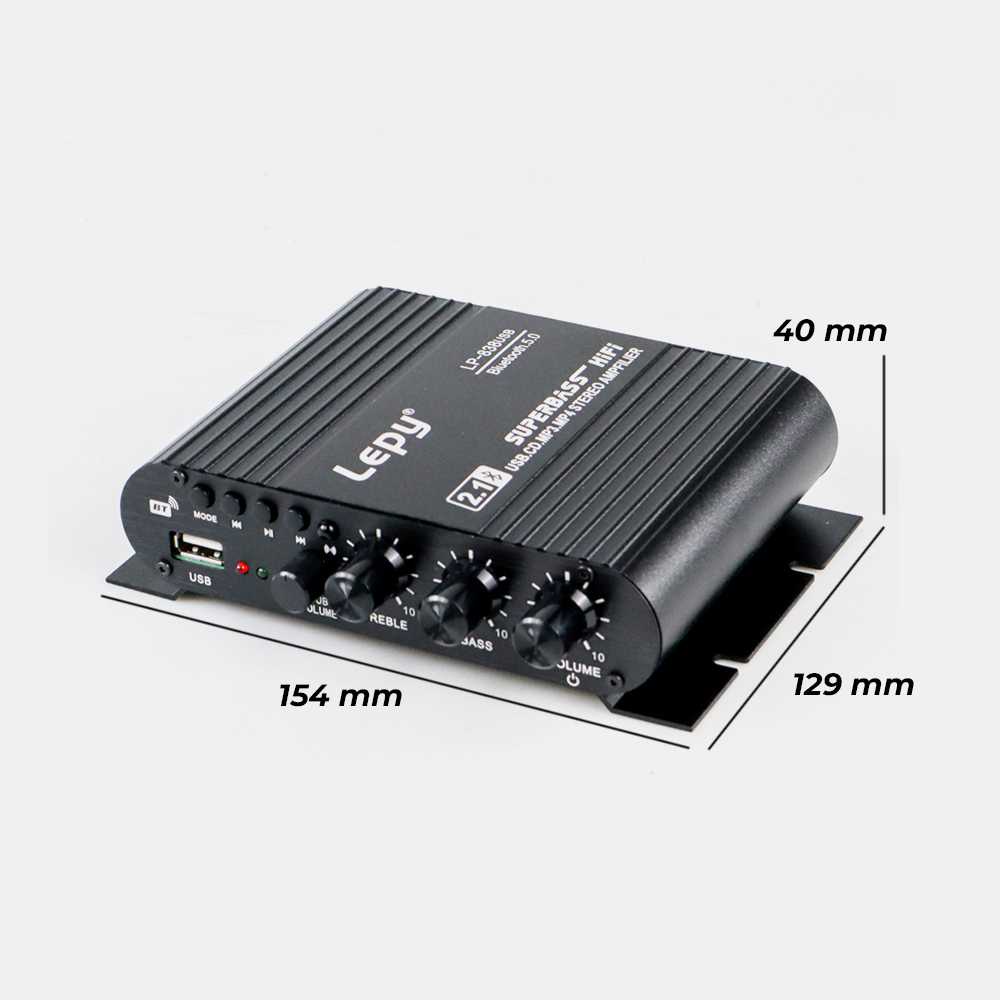 Lepy Audio Amplifier Bluetooth USB HiFi Sound Booster with Remote - LP-838USB ( Mughnii )