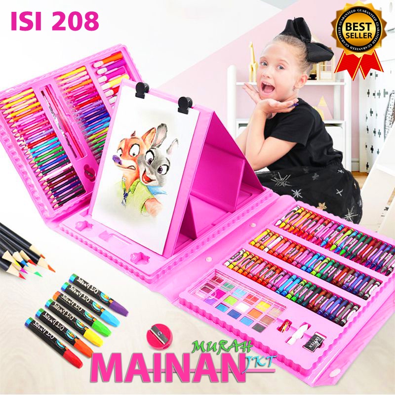 

MAINANKEI PENSIL ANAK SUPER MEGA WARNA ART 208 PCS CRAYON SET MENGGAMBAR LENGKAP KUALITAS MEWAH