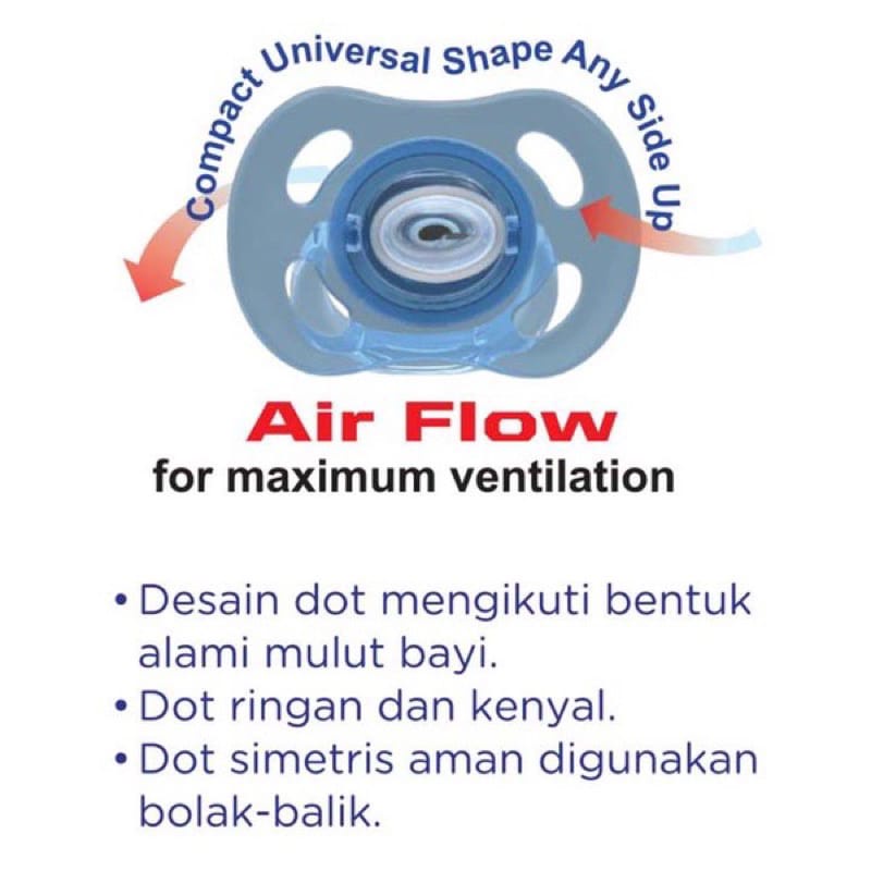 Baby Safe Air flow Pacifier S M 0+ 6+ bulan empeng bayi isi 2 PC01 &amp; isi 1 PC04