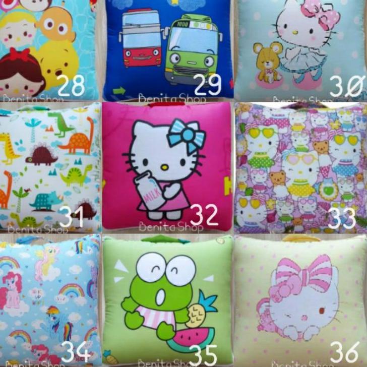 ☟ Bantal Selimut / Balmut Mini Karakter kain CVC ☟
