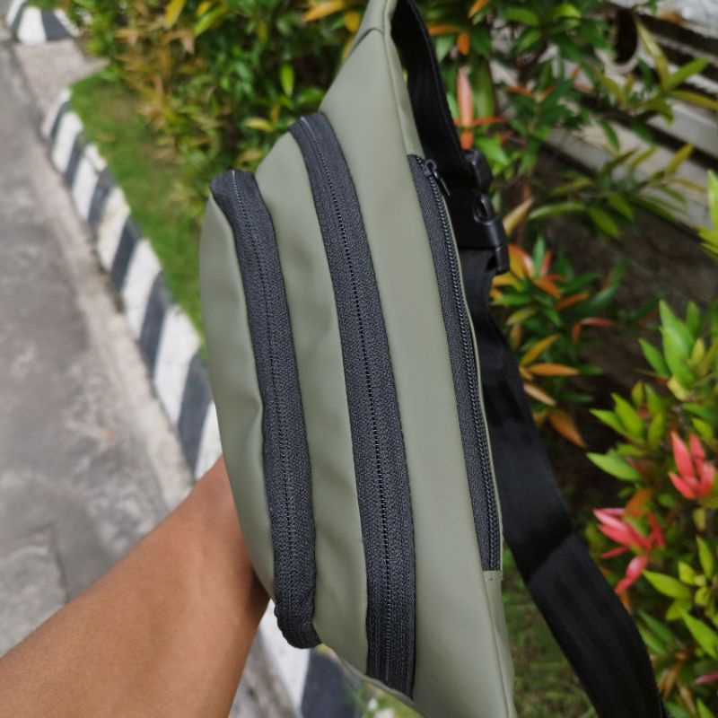 Waistbag Pria Exclusive Bahan Balon Super | Tas Selempang Pria Original Merk DM Waterproof