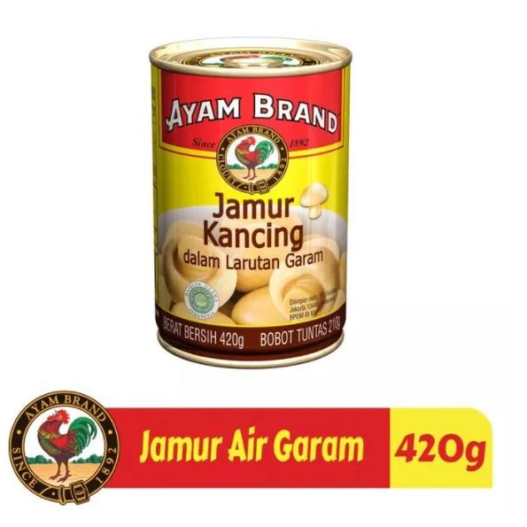 

Sedia Ayam Brand - Jamur Kaleng Kancing Air Garam Mushroom 420gr