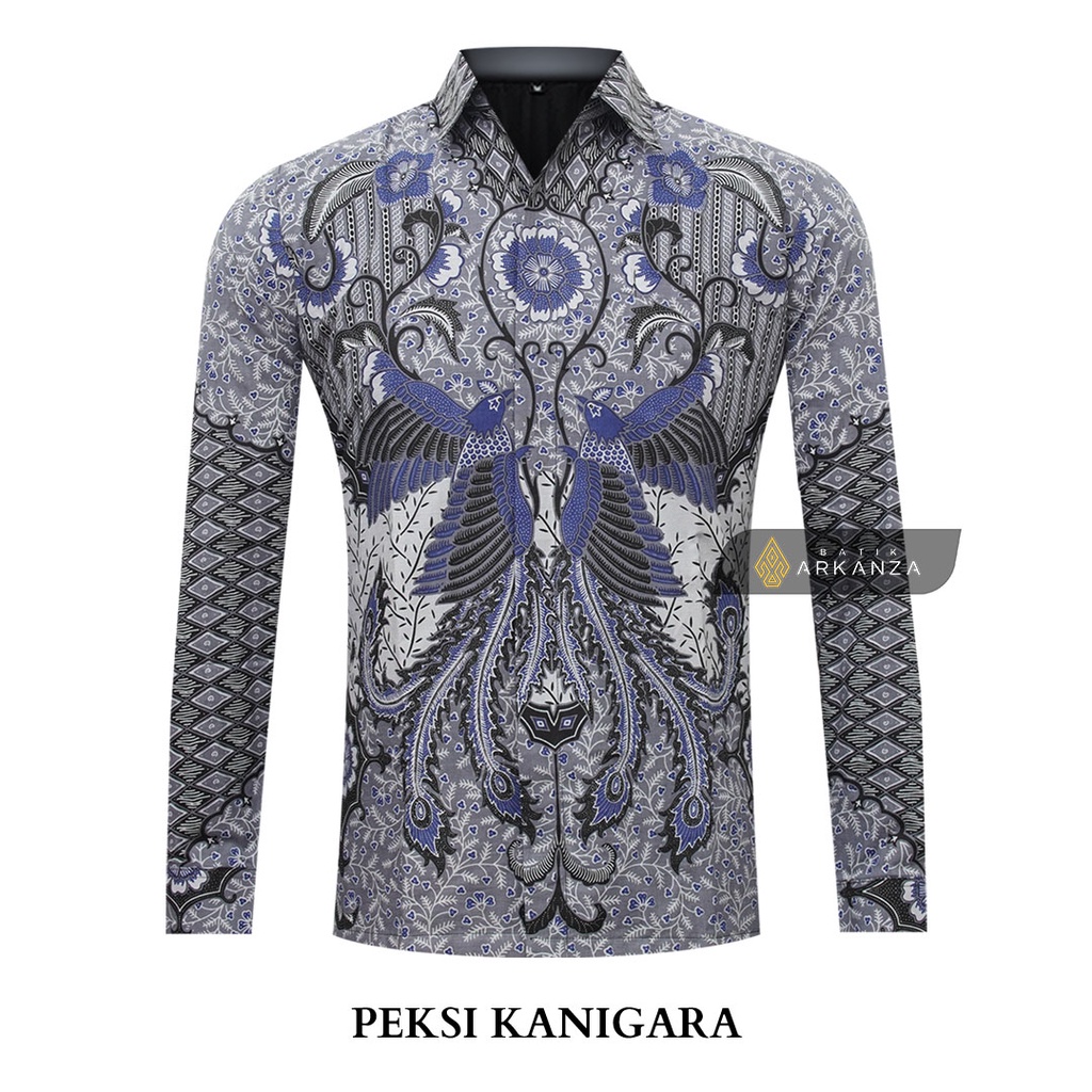 BATIK ARKANZA Motif PEKSI KANIGARA Hem Atasan Kemeja Baju Batik Pria Cowok Laki Laki Slimfit Full Lapis Furing Lengan Panjang Lengan Pendek Original Asli