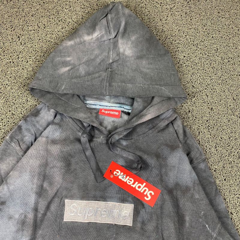 HOODIE SUPREME TIE DYE BORDIR FULL TAG LABEL CASUAL HYPE