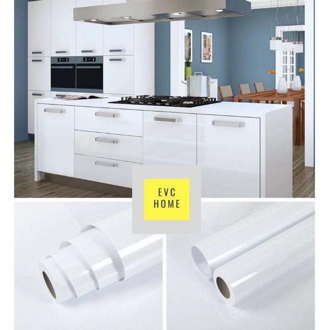 Terlaris Wallpaper Kitchen Set / Sticker Dapur Polos Putih Glossy