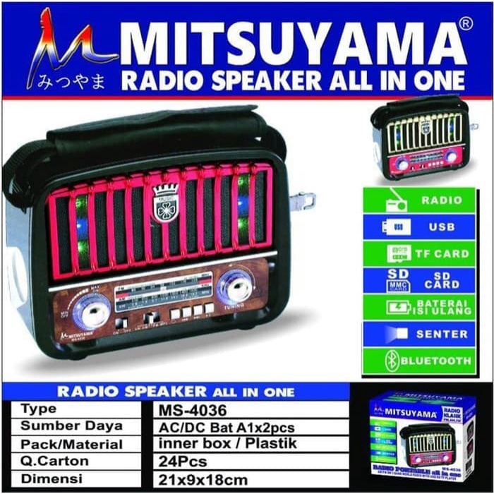 Radio speaker bluetooth Mitsuyama MS 4036 Limited