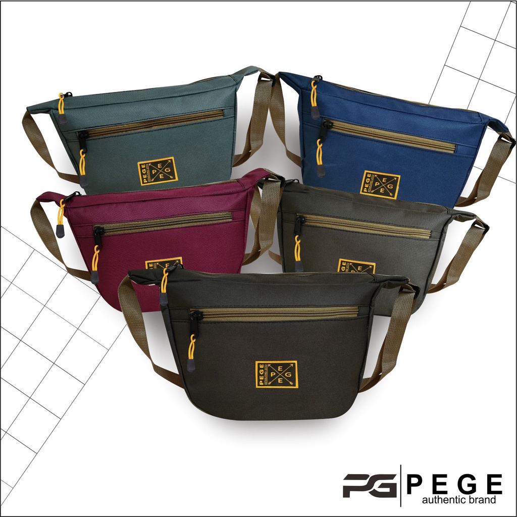 Tas Selempang Kasual Pria PEGE Slingbag Bahu Model Simpel Polos Keren - PG 8915