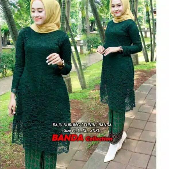♝ atasan kebaya brukat dres / brokat kurung /kebaya brokat /atasan kebaya /kebaya hijau botol/ kebay
