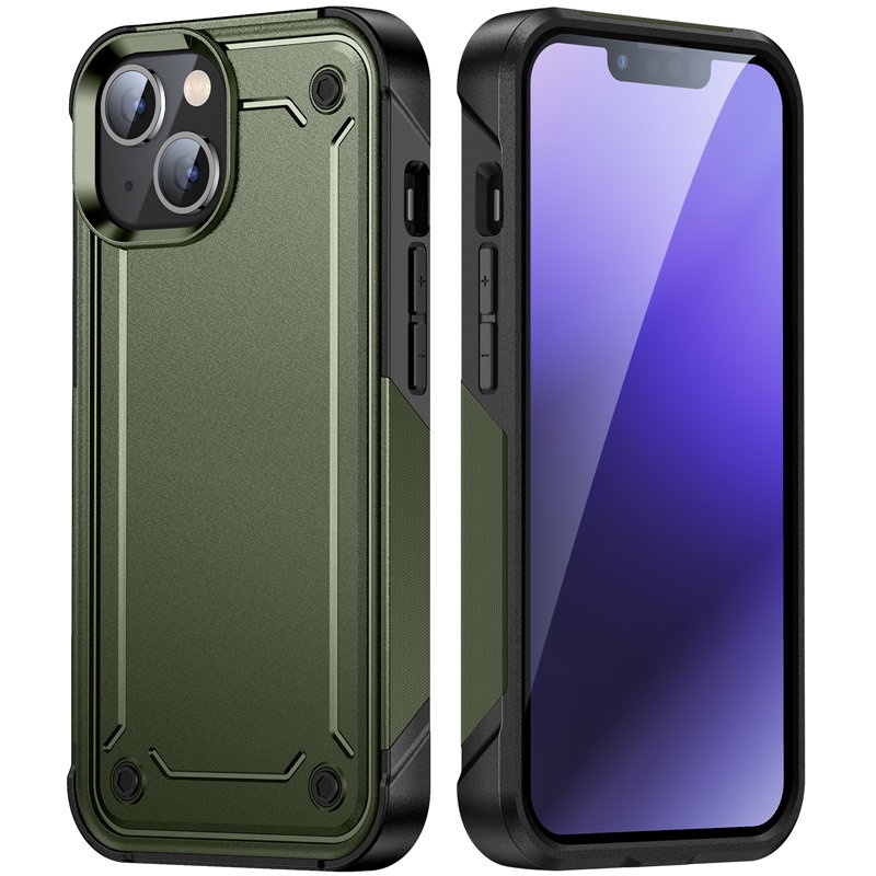 IPHONE Casing Ponsel Armor 2in1 Tahan Guncangan Untuk Iphone13 11 12 Pro Max14 XS Max XR X13Pro 11sarung Belakang Bumper Perlindungan Heavy Duty