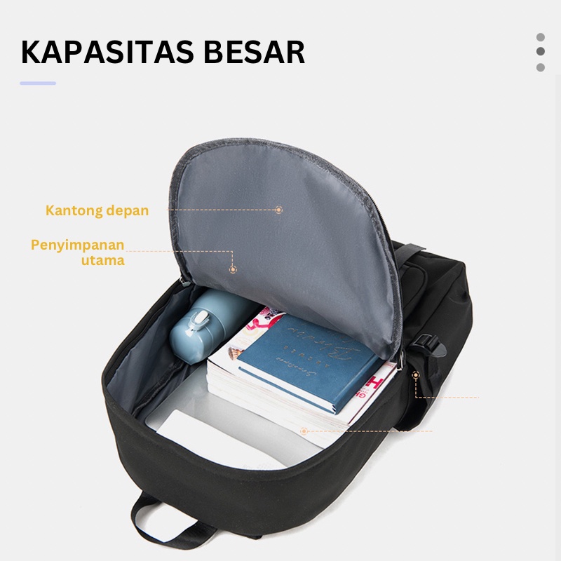 Highland Tas Ransel Pria Wanita Tas Punggung Kasual Waterproof Trendy Hangout TR607