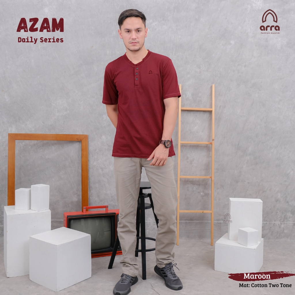 Baju Koko Kurta Pria Dewasa Lengan Pendek Arra Azam