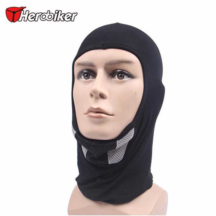 Masker Motor Full Face Dilengkapi Air Filter Udara Motorcycle Mask Dustproof Polar Anti Polusi Polos Warna Hitam Pria Wanita Pelindung Wajah Spandex