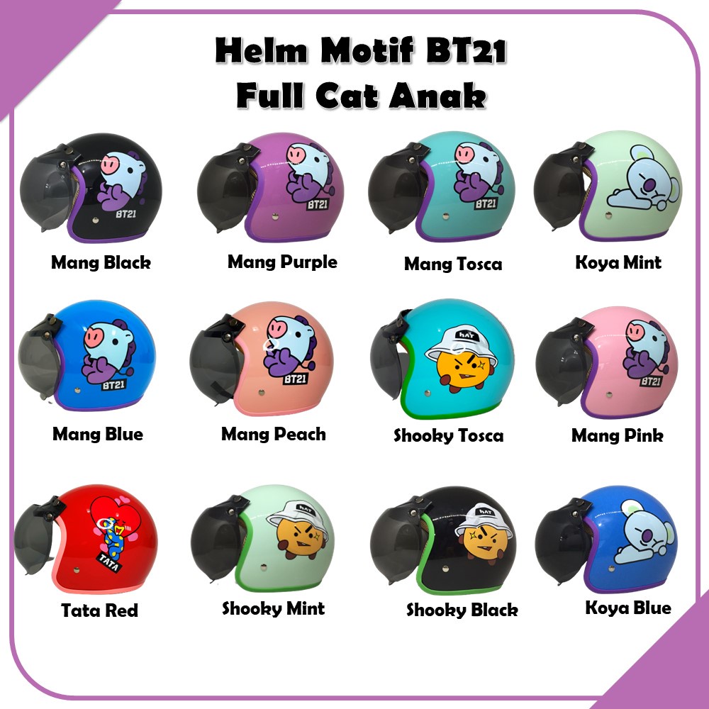 Helm Bogo Retro Anak Motif BT21