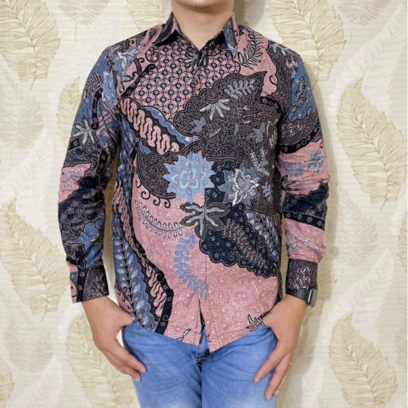 Baju Batik Pria Katun Sragen Yogya Premium Fouring Katun Kemaja Batik Panjang laki-laki Motif Terbaru