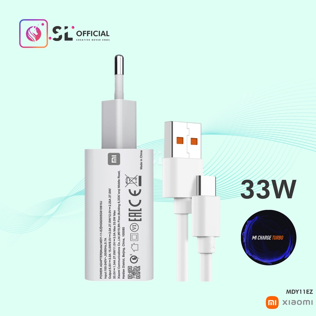 CHARGER XIAOMI TYPE C ORIGINAL FAST CHARGING 33W 65W 67W FOR REDMI NOTE 7/ 8/ 8 PRO/ MI8/ MI9/ MI10