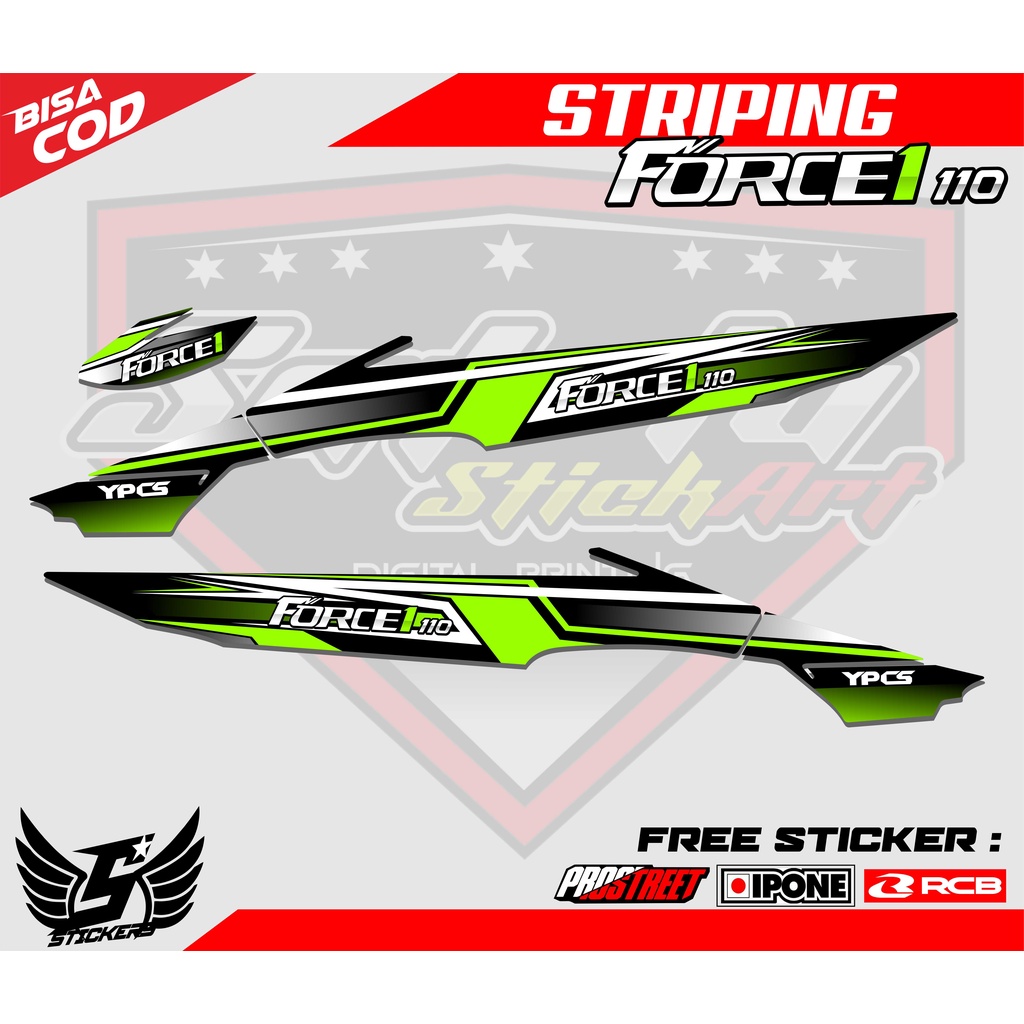 STRIPING VARIASI FORCE ONE 1 / STICKER LIST MOTOR YAMAHA FORCE ONE