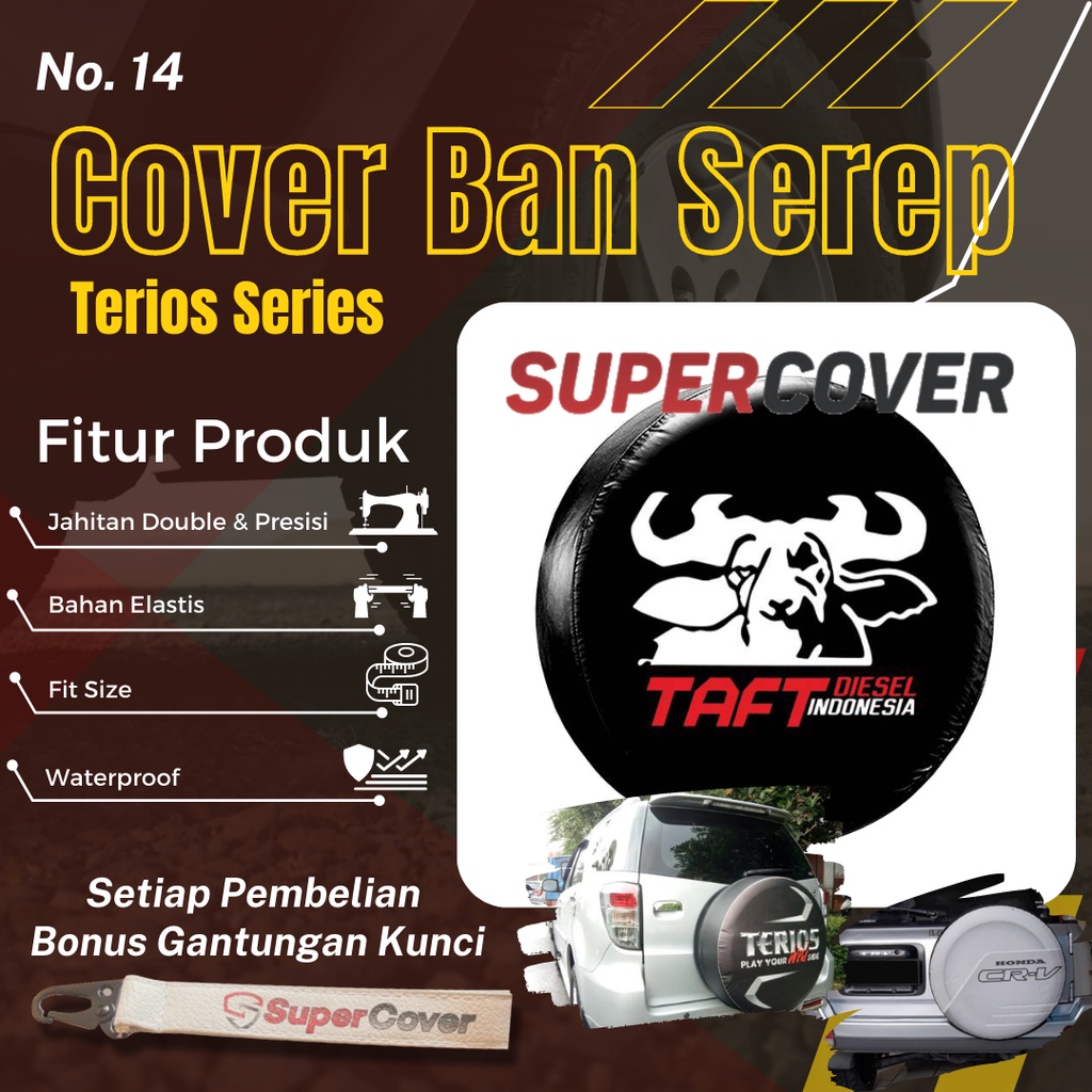 Sarung Ban Serep Daihatsu Terios Cover Ban Serep Kulit Sintetis Daihatsu Terios 14 Penutup Pelindung