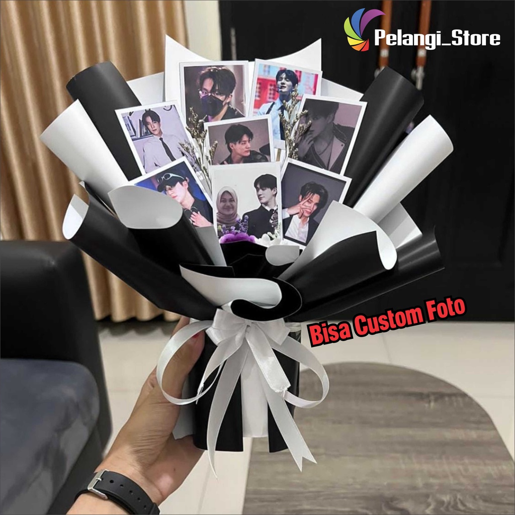 (Sehari Jadi) Bucket/Buket Mini/Buket Custom Foto/Flower bucket photocard bucket boneka bucket/Mini 